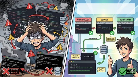 Thin Controllers, Better Tests: Service + Repository Pattern